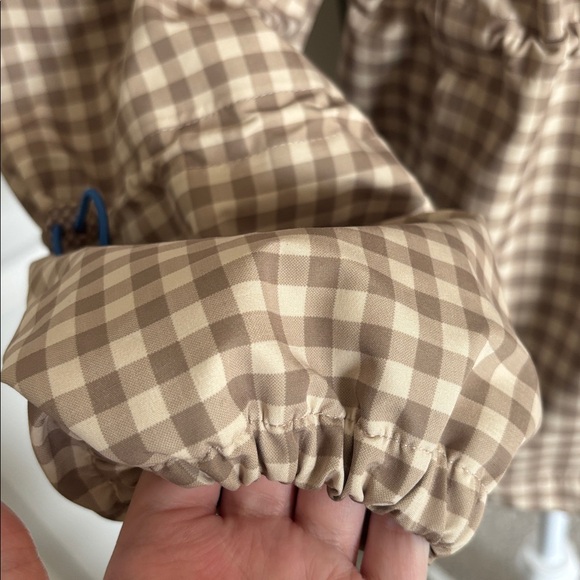 NWT Damson Madder beige rain jacket Gingham Hooded Drawstring Jacket - Check - Picture 6 of 11